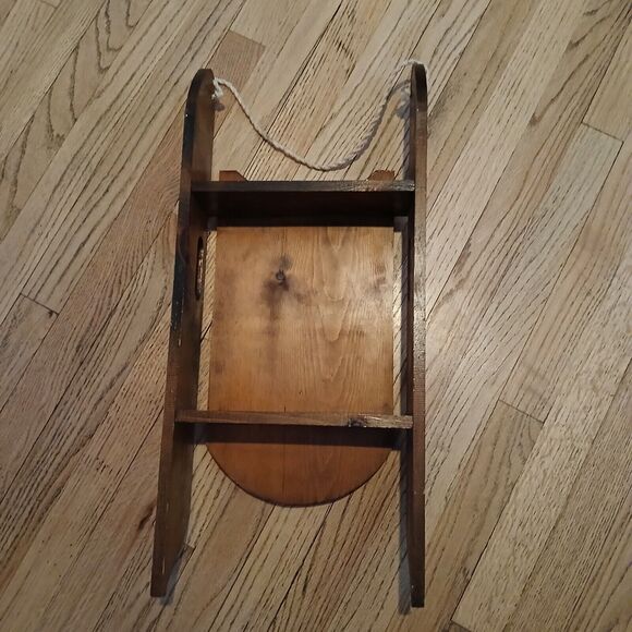 Vintage 24" Wooden Sleigh Sled Wall Hanging Holiday Christmas Decor Hand Painted - Picture 12 of 14